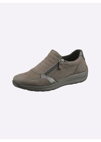 Witt Damen Slipper mit doppeltem Reissverschluss, taupe, Größe 41, 90% Nubukleder, 10% Glattleder