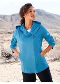 Witt Damen Sweatjacke mit Kapuze, topas, Größe 52/54, 60% Baumwolle, 40% Polyester