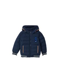 s.Oliver Junior , Steppjacke, mit Kapuze, mit Kapuze und Aufnäher, für boys , blau , 104 , Winterjacke für Boys von s.Oliver Junior