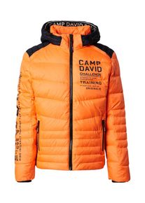 CAMP DAVID, Hommes Veste d’hiver, orange / noir