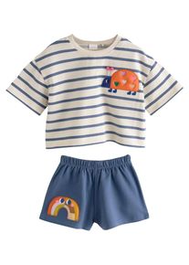 next, Filles Set, bleu marine / orange / blanc