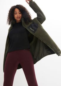Teddy-Fleece Jacke in gr&uuml;n, Gr&ouml;sse 36/38 (S), bonprix