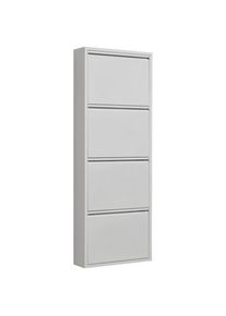 CARRYHOME Schuhkipper , Weiss , Metall , 50x136.5x15 cm , Typenauswahl , Kleinm&ouml;bel