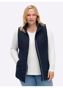 sheego Witt Damen Steppweste mit Stehkragen, tiefblau, Größe 44, 100% Polyester. Wattierung: 100% Polyester