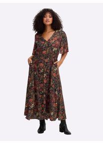 sheego by Joe Browns Witt Damen Maxikleid mit Paisleyprint, schwarz-bedruckt, Größe 44, 100% Viskose