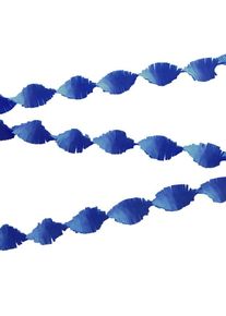 Dreh Girlande aus Krepp Papier in Blau 6 Meter