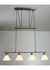 Trio Leuchten STAMINA Pendelleuchte Edelstahl, Nickel-Matt, 4-flammig