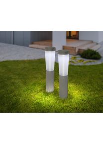 Globo 2er Set Solarleuchte LED Grau, 1-flammig