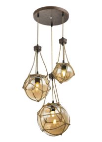 Globo TIKO H&auml;ngeleuchte Naturfarben, Rostfarben, 1-flammig