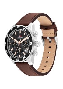 Tommy Hilfiger, Hommes Montre à affichage analogique '85', marron / noir / argent