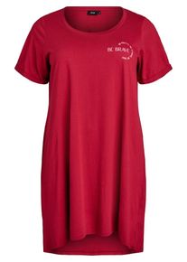 ZIZZI, Femmes Chemise de nuit 'MALLY', rose / rouge
