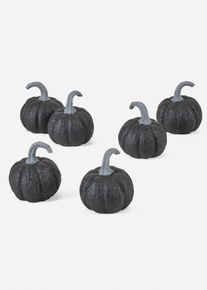 Lot de 6 mini citrouilles déco en noir, 5 cm, bonprix