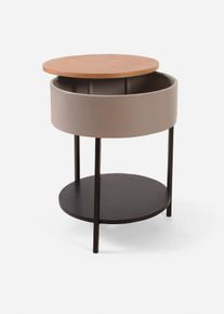 Table d’appoint avec plateau rotatif en marron57 cm, Couleur/Motif: taupe/noir, bonprix