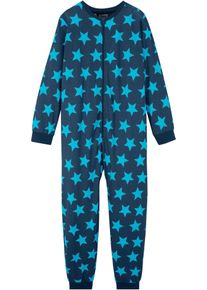 Schlafoverall aus reiner Bio-Baumwolle in blau, Grösse 128/134, 100% Baumwolle, bonprix
