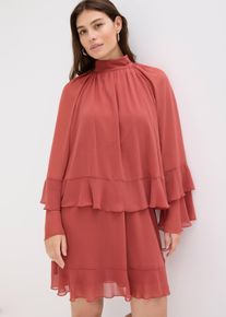 Chiffonkleid mit Volants in rot, Grösse 36, bonprix
