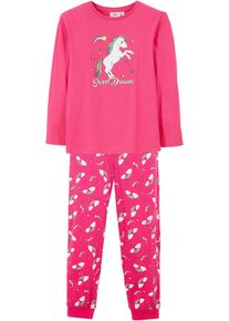 Pyjama aus reiner Bio-Baumwolle (2-tlg. Set) in pink, Gr&ouml;sse 152/158, 100% Baumwolle, bonprix
