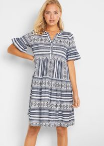 Shirtkleid aus fließendem Viskose-Mix in weiss, Grösse 40/42 (M), bonprix