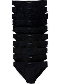 Slip mit weicher Baumwolle (10er Pack) in schwarz, Gr&ouml;sse 5 (M), 100% Baumwolle, bonprix