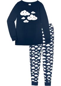 Pyjama mit Bio-Baumwolle in blau, Grösse 32/34 (XS), 100% Baumwolle, bonprix