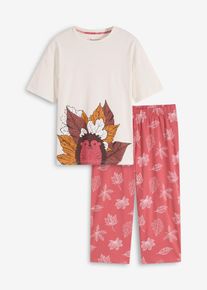 Capri Pyjama aus reiner Bio-Baumwolle in weiss, Grösse 48/50 (XL), 100% Baumwolle, bonprix