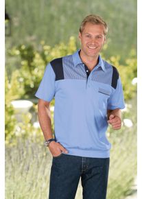 Herren Poloshirt hellblau-marine