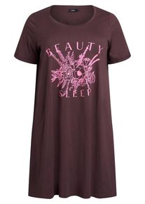 ZIZZI, Femmes Chemise de nuit 'MALLY', marron / rose