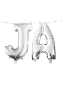 Set de ballons XXL aluminium say yes argent 75cm