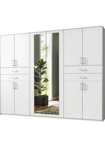 Drehtürenschrank »Taiga Kleiderschrank mit Spiegel«, mit Schubladen auf bequemer Höhe , weiss , wimex