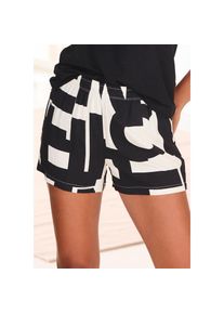 French Connection , Pyjamashorts, in gewebter Hemdenqualität , schwarz-weiss , Pyjamashorts mit abstraktem Muster