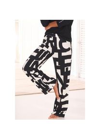 French Connection , Pyjamahose, Gewebte Hemdenqualität aus Viskose , schwarz-weiss , Pyjamahose mit abstraktem Muster