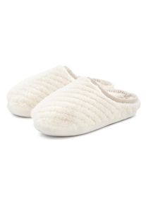 Vivance, Unisex, Hausschuh &raquo;Pantolette, Pantoffel, Clog,&laquo; aus weichem Textil VEGAN, beige, 3839M, Aus weichem Textil gefertigt