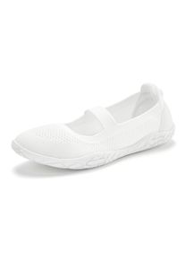 Lascana Witt Damen Sneaker Ballerinas, weiß, Größe 44, 100% Textil