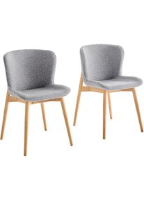 Esszimmerstuhl »Kailee«, (Set), 2 St., Bouclé, weicher Bouclé-Bezug, ergonomisches Design, Eschenholzgestell , grau , s.Oliver