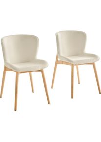 Esszimmerstuhl »Kailee«, (Set), 2 St., Bouclé, weicher Bouclé-Bezug, ergonomisches Design, Eschenholzgestell , beige , s.Oliver