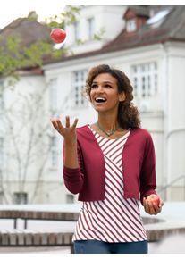 WITT Damen Shirtjacke mit Raffung, kirsche, Gr&ouml;&szlig;e 38, 50% Baumwolle, 50% Modal