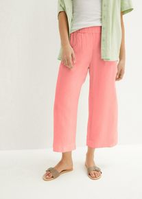 Leinen-Culotte wadenlang in rosa, Gr&ouml;sse 50, bonprix