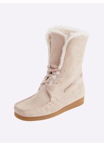 Heine Witt Damen Stiefelette, ecru, Gr&ouml;&szlig;e 39, 100% Rindsleder