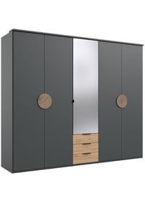 Drehtürenschrank »Toscana«, Mit attraktiven Griffscheiben in Vollholzoptik, 225 oder 270cm breit , braun , wimex