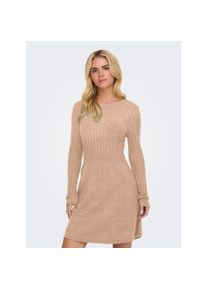 Only , Strickkleid »ONLFIA LS CABLE DRESS KNT«, tailliert und mit dezentem Zopfstrickmuster im Oberteil , Regular Fit Passform: Umspielt die Figur...