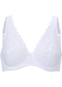 w&auml;schepur Damen B&uuml;gel-BH mit Spitzenbesatz weiss
