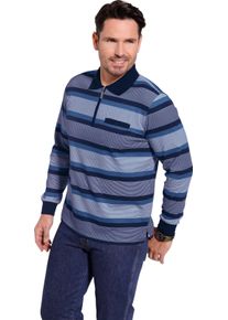 Herren Poloshirt marine-jeansblau-gestreift