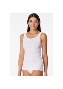 Schiesser , Tanktop »Pure Rib«, tiefer Rundhals-Ausschnitt, elastisch, breite Träger , weiss , Damen Trägertop von Schiesser
