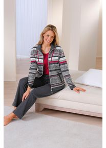 Hajo Damen Hausanzug anthrazit-rot