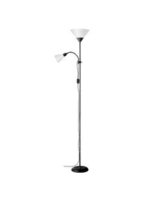 Brilliant Deckenfluter »Spari«, 1 flammig, Leuchtmittel E27-E14 ohne Leuchtmittel, 180 cm Höhe, Ø 25 cm, E27 + E14, Aluminium/Kunststoff, schwarz/weiss ,...