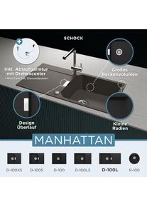 Schock , Granitspüle »Manhattan D-100L« , schwarz