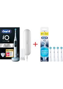 Oral-B , Elektrische Zahnbürste »iO 10«, 5 St. Aufsteckbürsten, Magnet-Technologie, iOsense, 7 Putzmodi, Farbdisplay & Lade-Reiseetui , weiss ,...