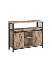 Kommode »Kommode 100 x 80 cm, Braun/Schwarz« , braun , VASAGLE