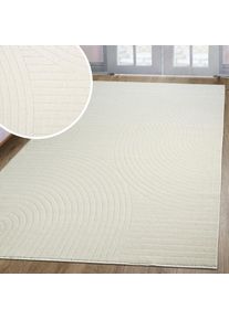 my home Teppich »Revea, Zen Garden-Design in Hoch-Tief-Struktur,«, rechteckig, 9 mm Höhe, 3D-Effekt, softer Kurzflor, pflegeleicht, Scandi-Look , beige ,...
