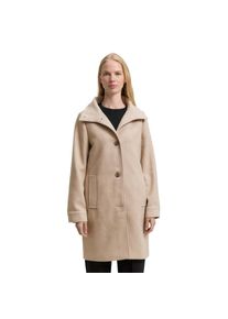 Tom Tailor, Unisex, Tom Tailor Wollmantel mit Knopfleiste und Stehkragen, beige heringbone, S, Klassischer Mantel von Tom Tailor