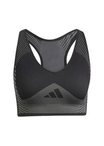 adidas Performance, Femmes Soutien-gorge de sport 'AEROKNIT Training Light Support', gris / noir